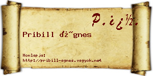 Pribill Ágnes névjegykártya